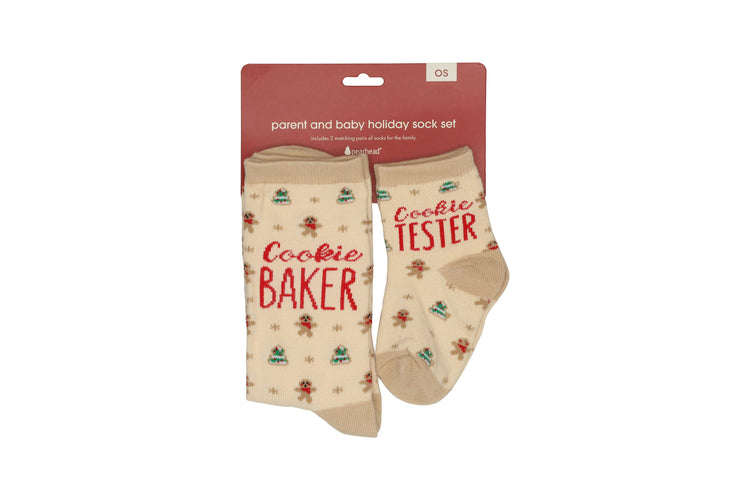 Parent & Baby Christmas Sock Set, Cookie Baker & Tester