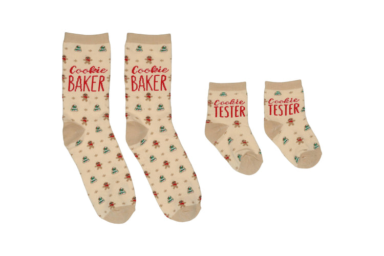 Parent & Baby Christmas Sock Set, Cookie Baker & Tester