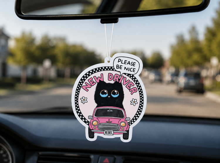 New Driver Please Be Nice Cat Air Freshener New Car Scent