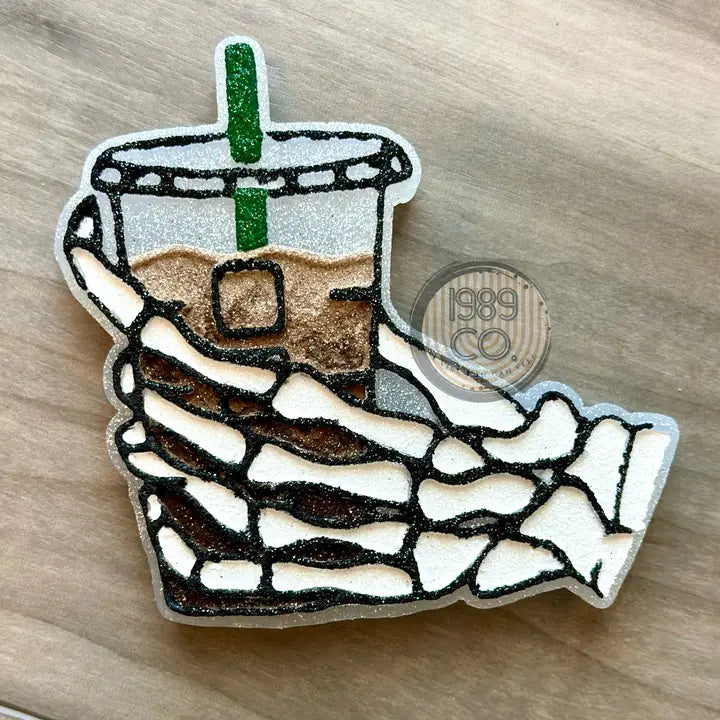 Skelly Iced Coffee Car Freshie- Mahogany Coconut