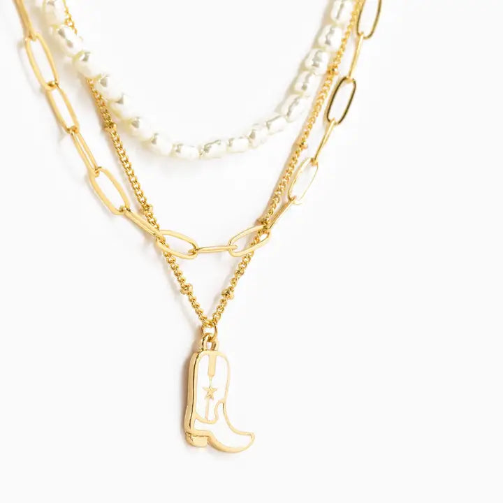 Pearl and Boots Necklace