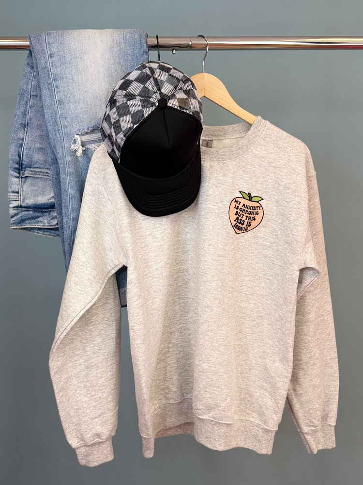 My Anxiety is Chronic Embroidered Crewneck