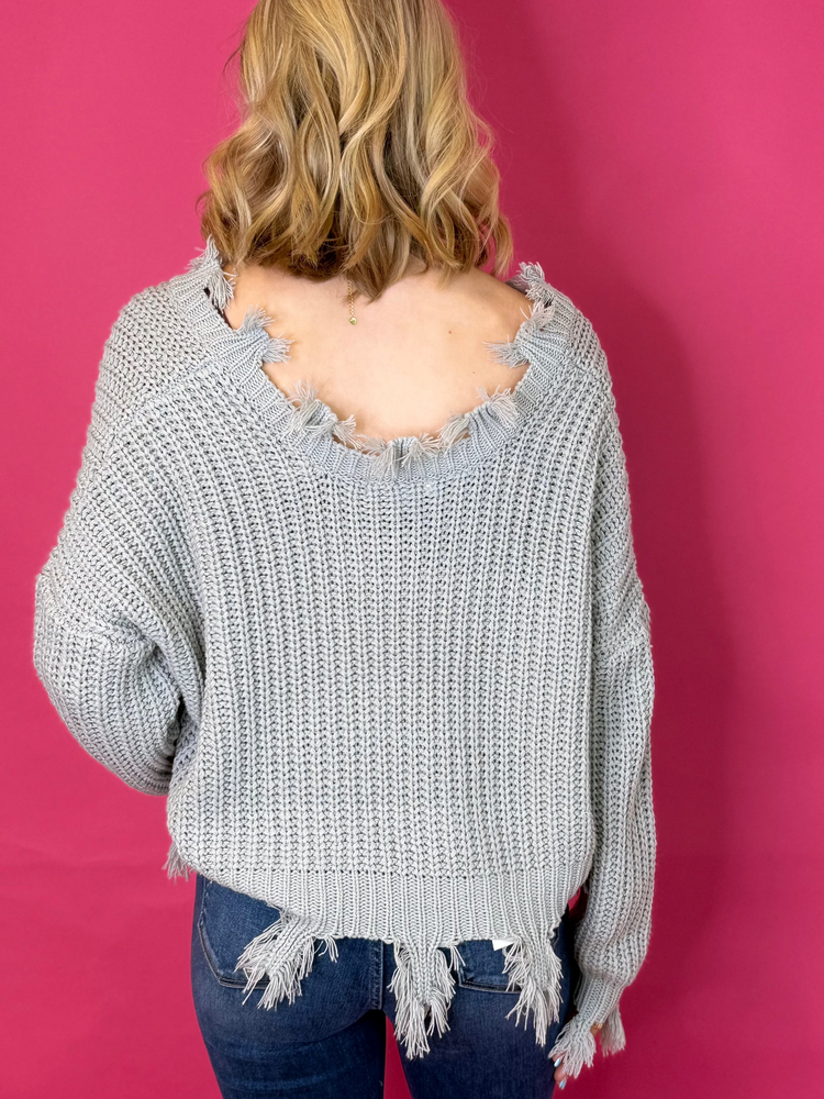 Destroyed V-Neck Sweater