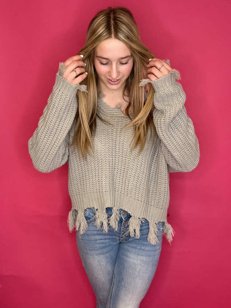 Destroyed V-Neck Sweater
