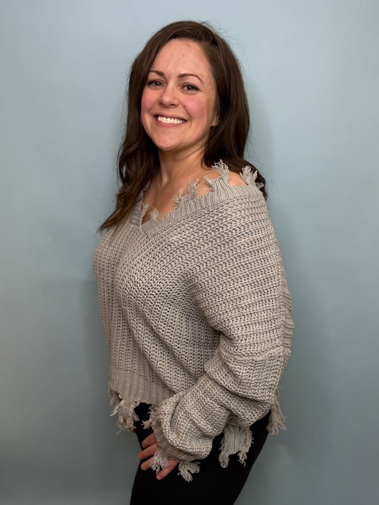 Destroyed V-Neck Sweater