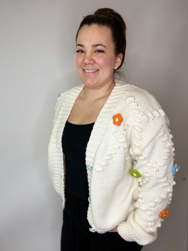 Flower Knit Cardigan
