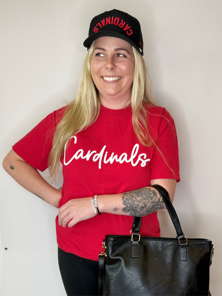 Cardinals Puff Embroidered Tee