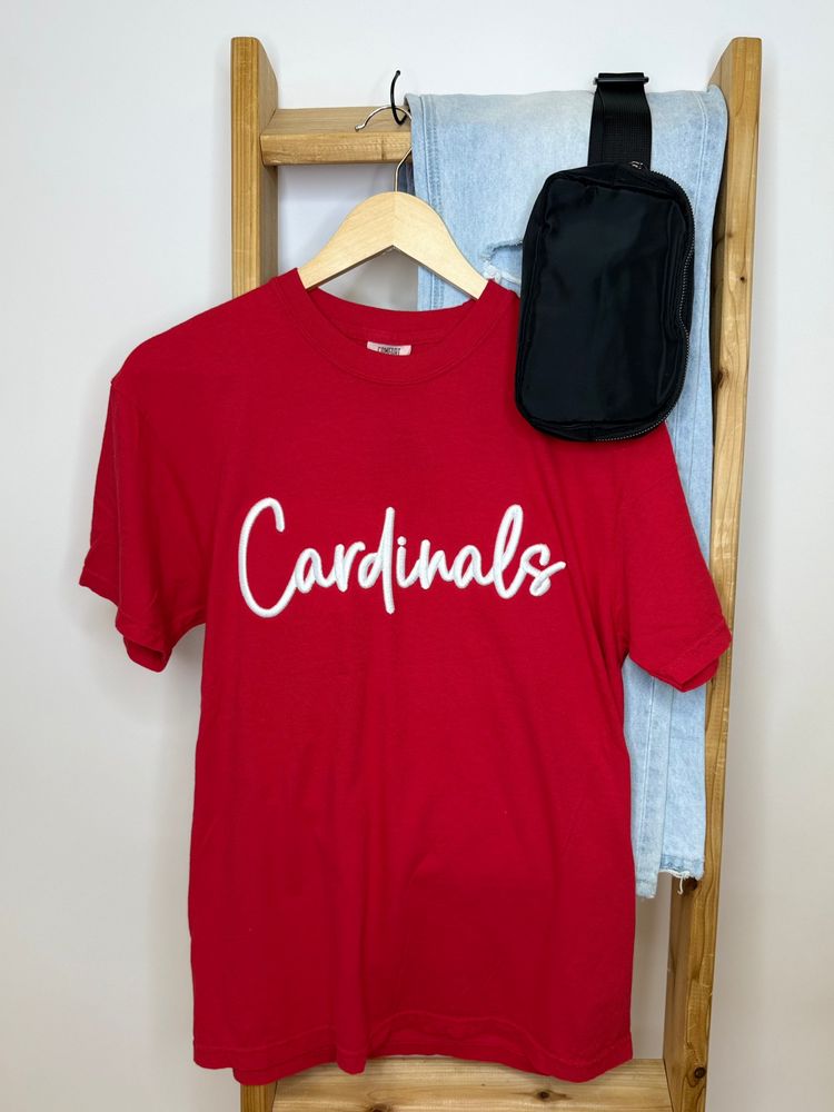 Cardinals Puff Embroidered Tee