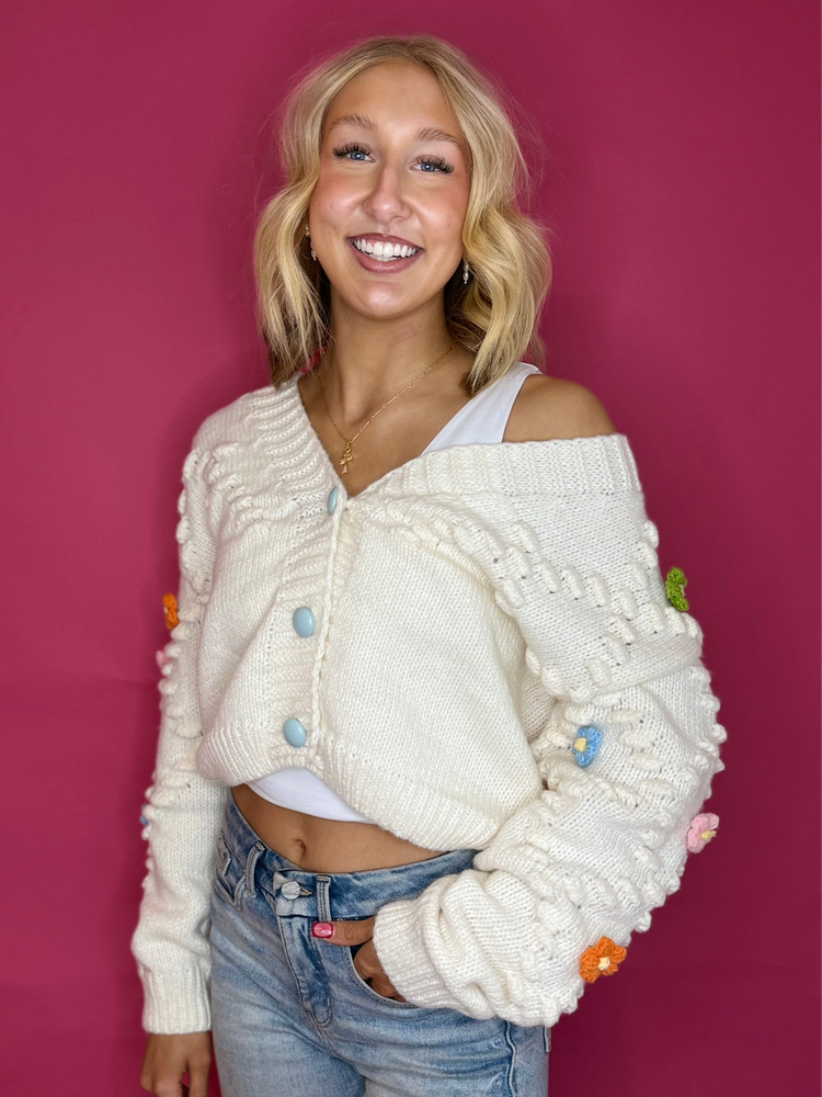 Flower Knit Cardigan