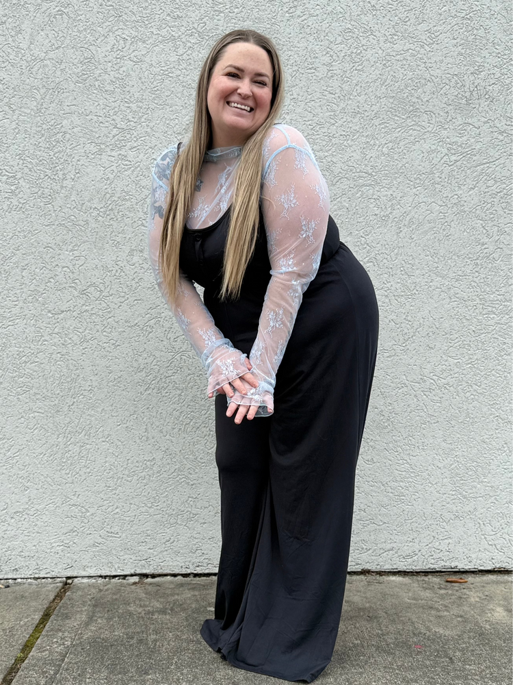 Wide Leg Button Front Jumpsuit