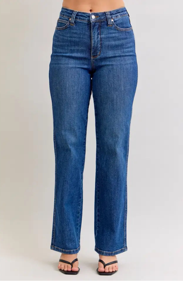 Judy Blue Tummy Control Straight Jeans- Juno