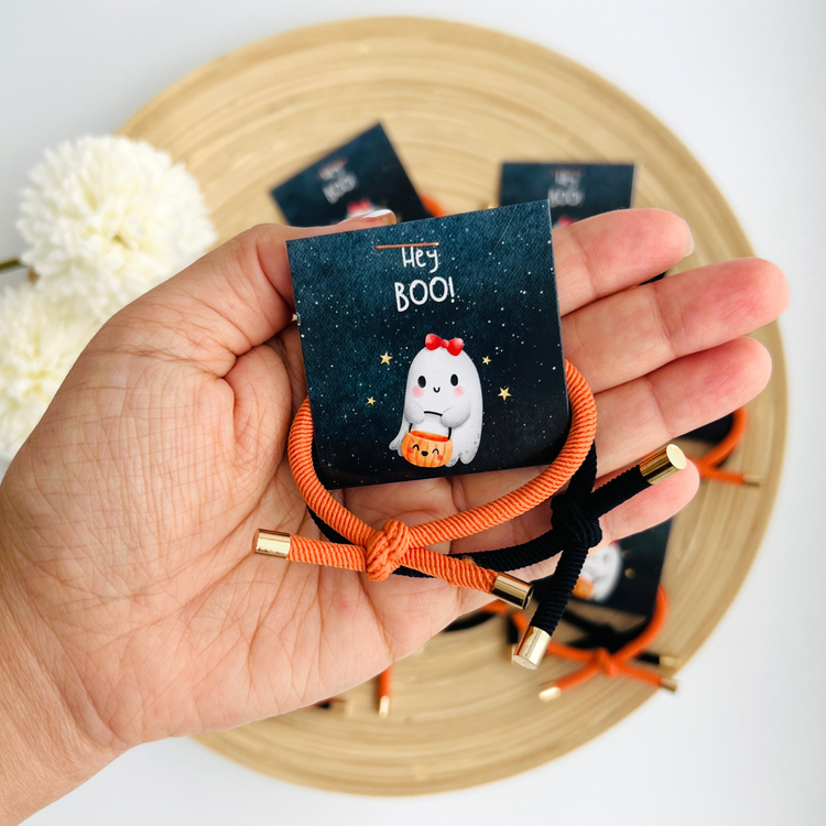 Thank You Gifts "Hey Boo!" Halloween Double Elastic Hair Tie