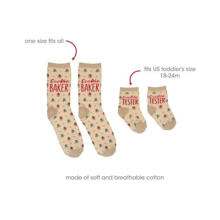 Parent & Baby Christmas Sock Set, Cookie Baker & Tester