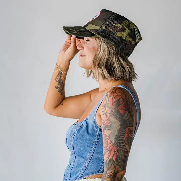 In God We Trust Camo Trucker Hat