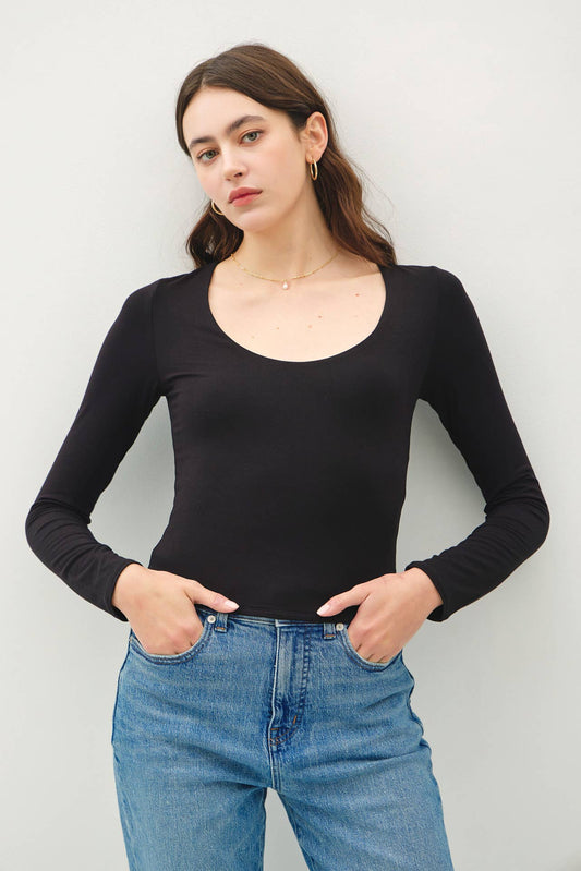 Scoop Neck Long Sleeve