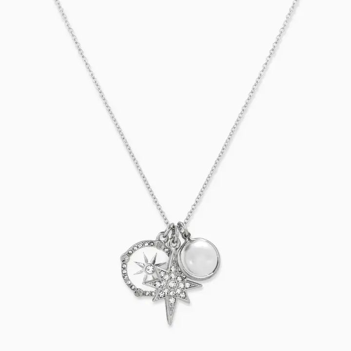 Starburst Triple Charm Pendant Necklace