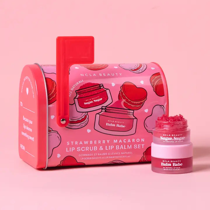 Strawberry Macaroon Valentines Lip Set