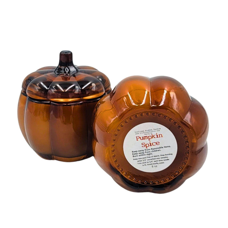Amber Glass Pumpkin Candles