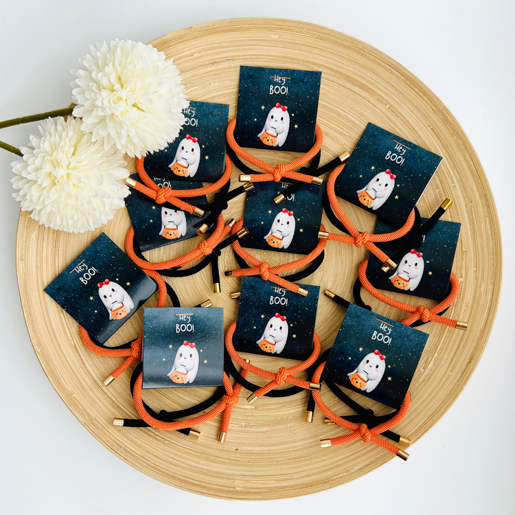 Thank You Gifts "Hey Boo!" Halloween Double Elastic Hair Tie