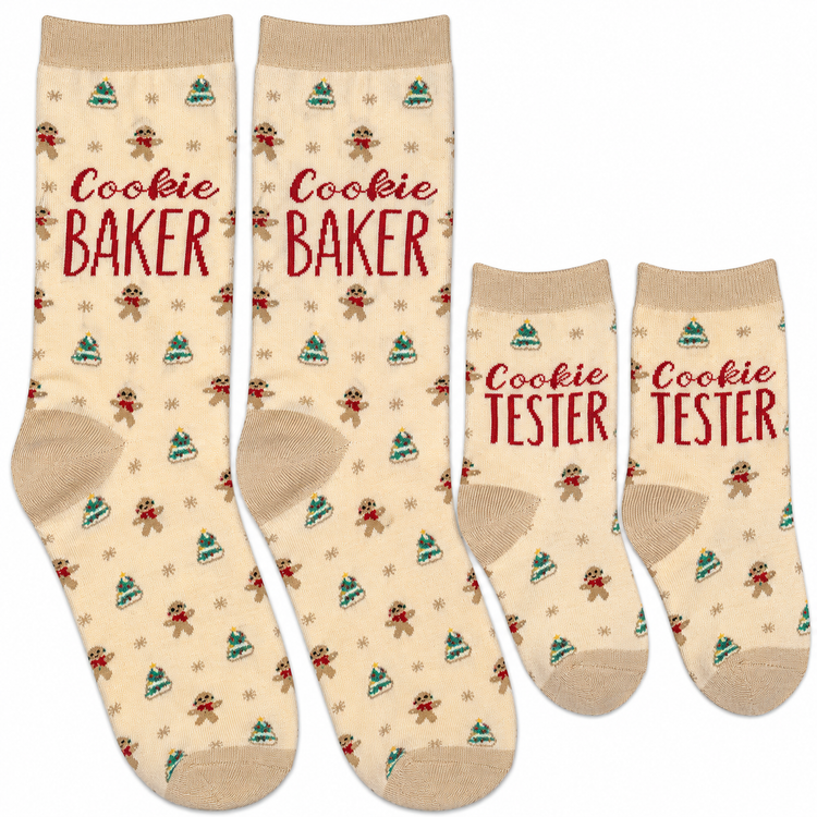 Parent & Baby Christmas Sock Set, Cookie Baker & Tester