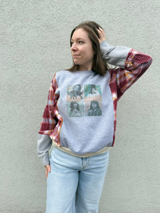 Mom Vibes Upcycled Crewneck