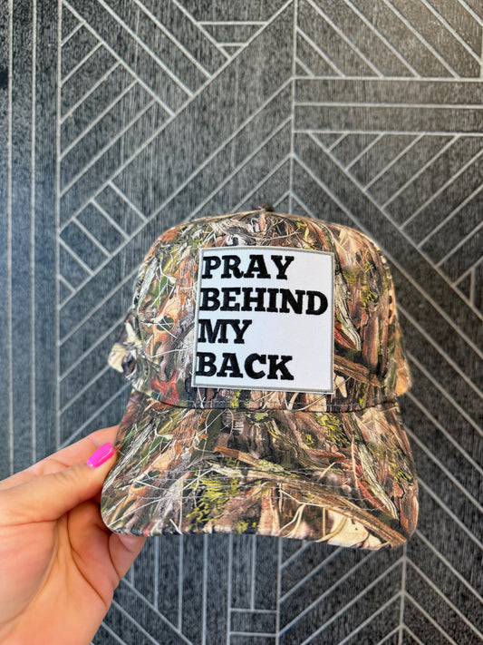 Embroidered Baseball Hats - Pray Behind My Back