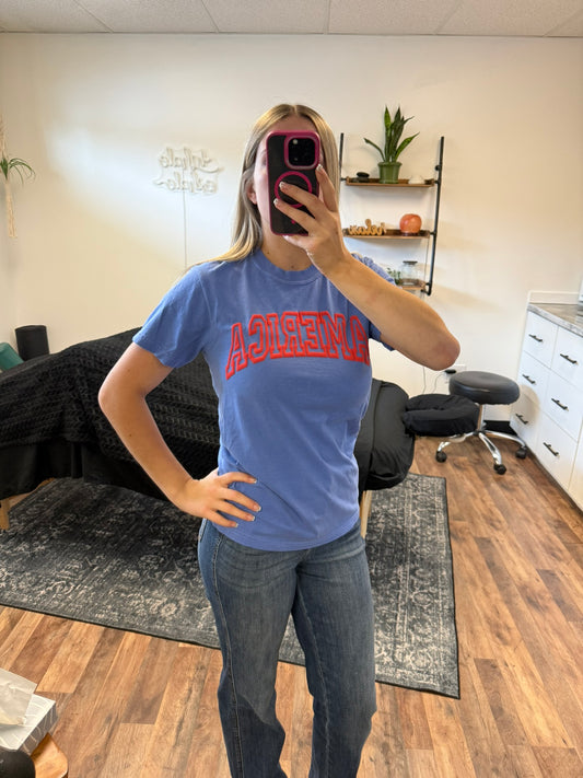 America Puff Print Graphic Tee