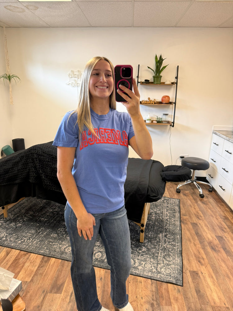 America Puff Print Graphic Tee