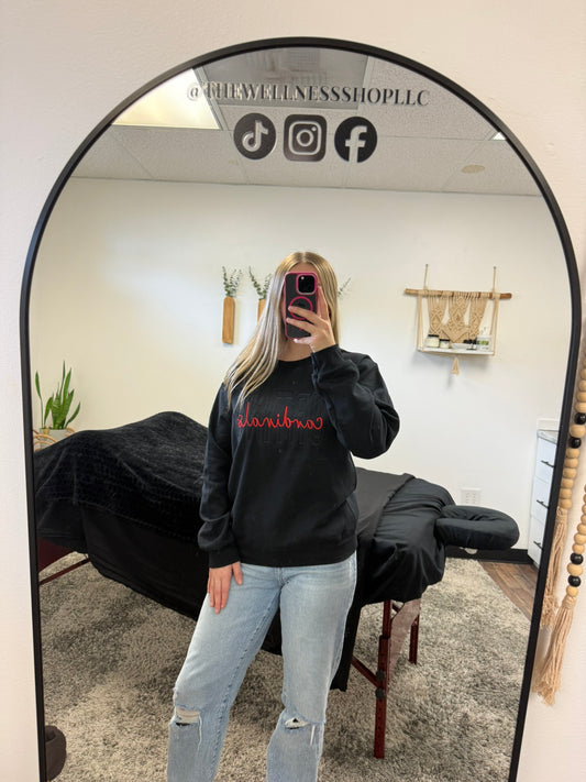 Orting Cardinals Black Crewneck