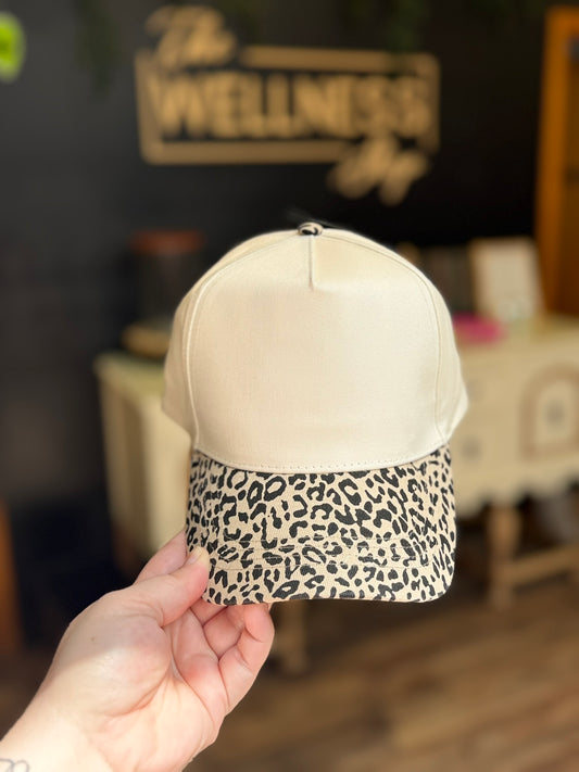 Leopard Print Brim Baseball Cap