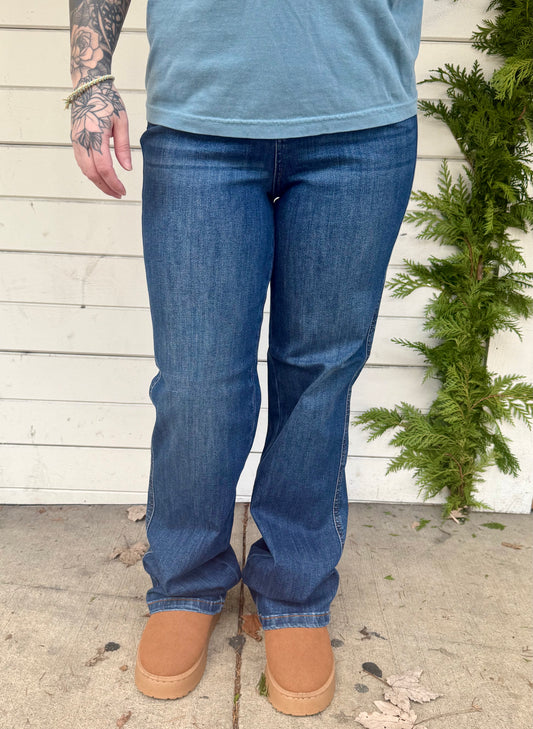 Judy Blue Tummy Control Straight Jeans- Juno