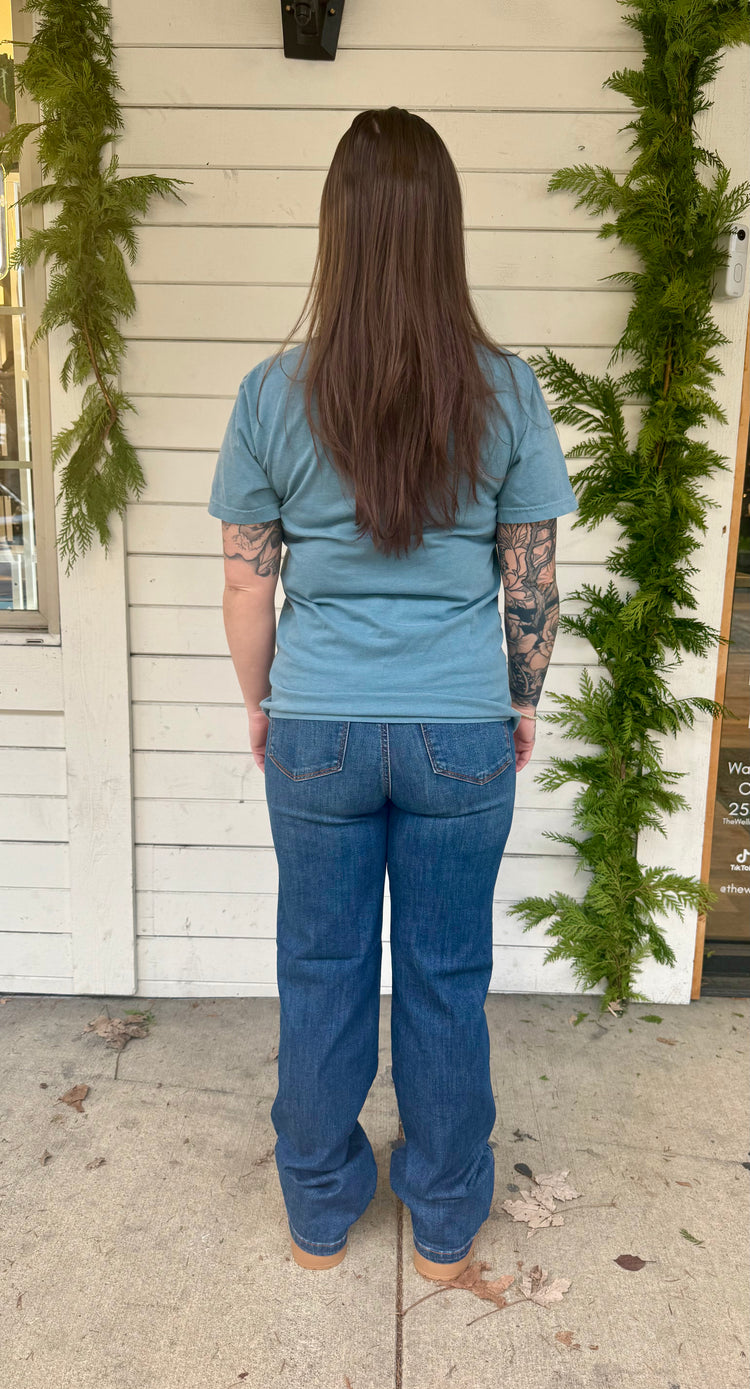 Judy Blue Tummy Control Straight Jeans- Juno