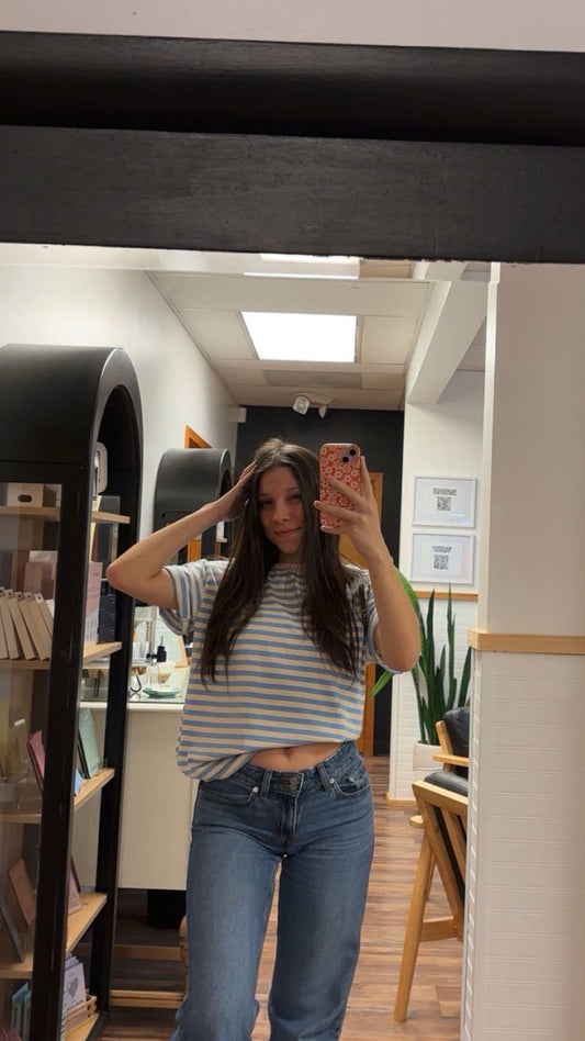 Spring Stripe Drop Shoulder Tee