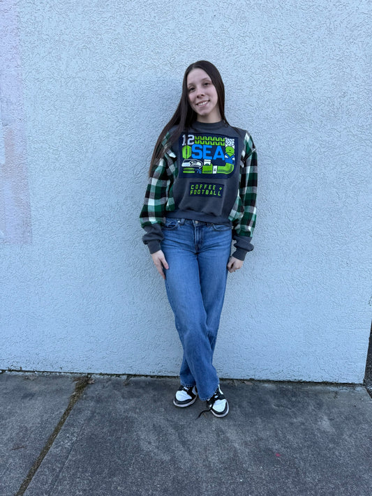 Seattle Seahawks Upcycled Crewneck
