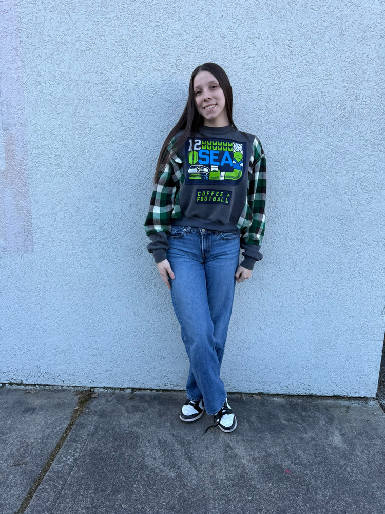 Seattle Seahawks Upcycled Crewneck