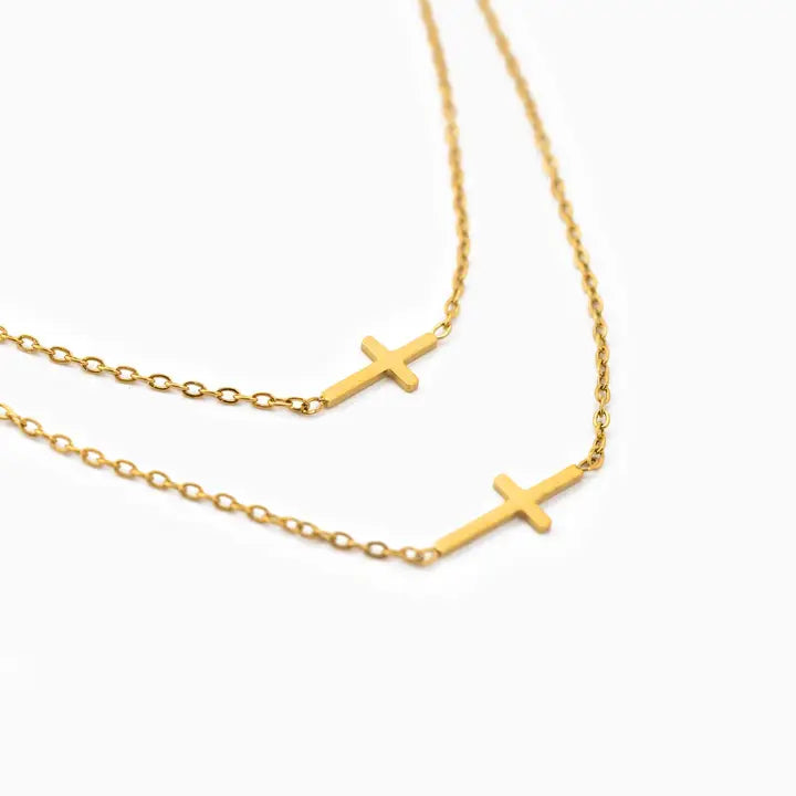 Layered Faith Cross Necklace