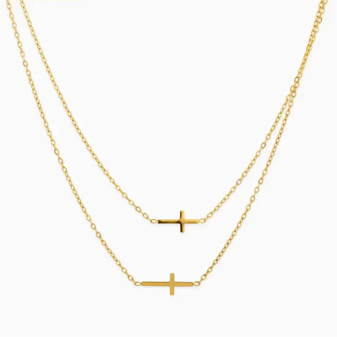 Layered Faith Cross Necklace