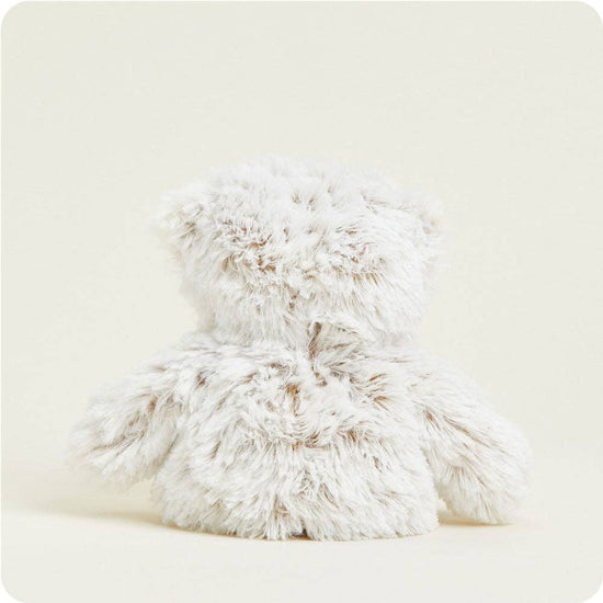 back of Warmies Juniors 9-inch microwavable plush stuffed animal scented with real French lavender.
