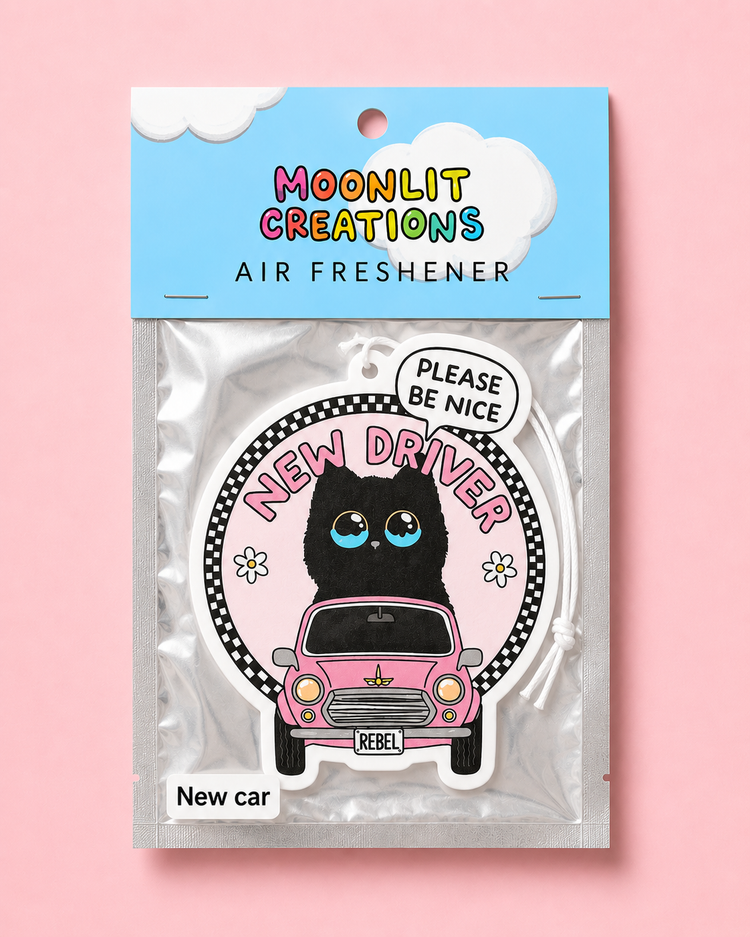 New Driver Please Be Nice Cat Air Freshener New Car Scent