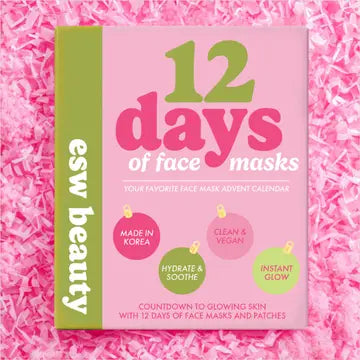 ESW Beauty 12 Days of Face Masks Advent Set with 12 Korean skincare sheet masks