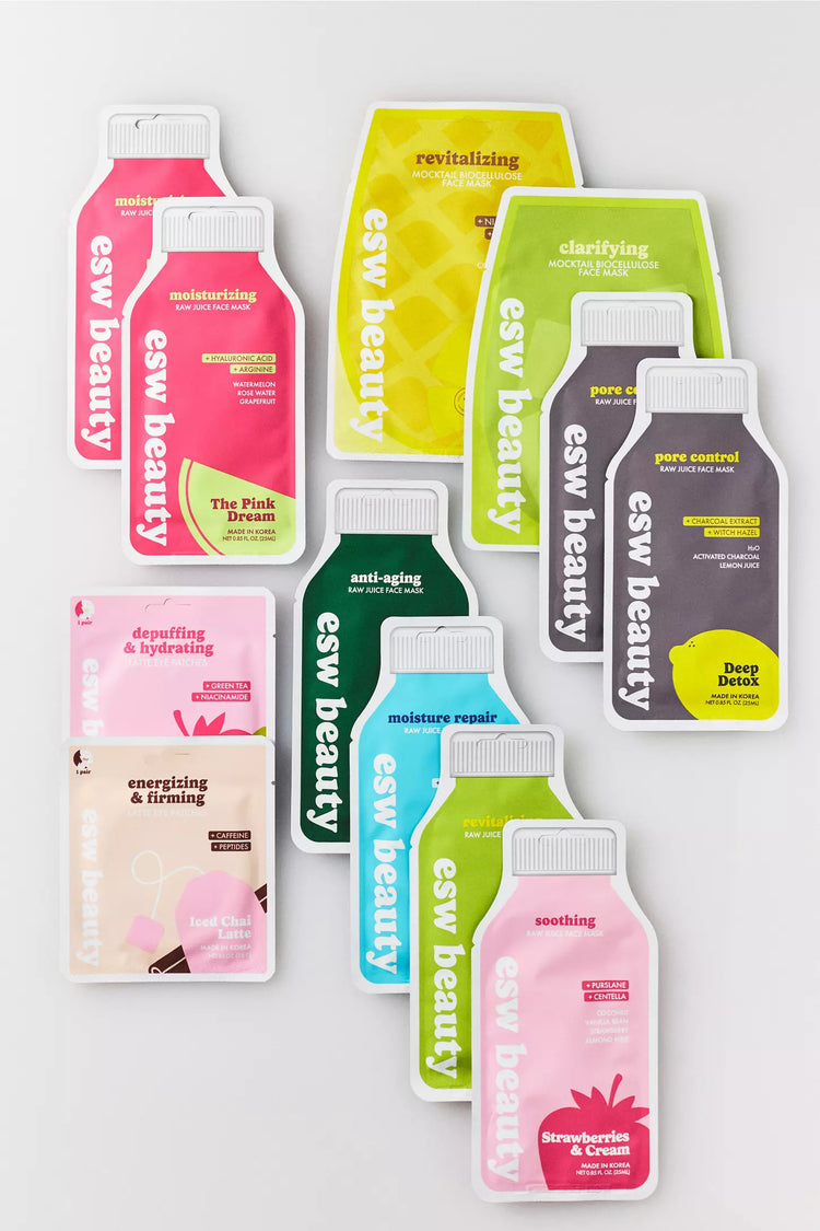 ESW Beauty 12 Days of Face Masks Advent Set with 12 Korean skincare sheet masks