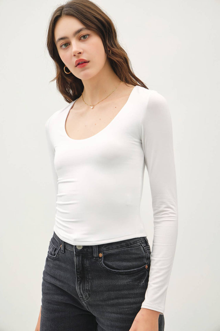 Scoop Neck Long Sleeve