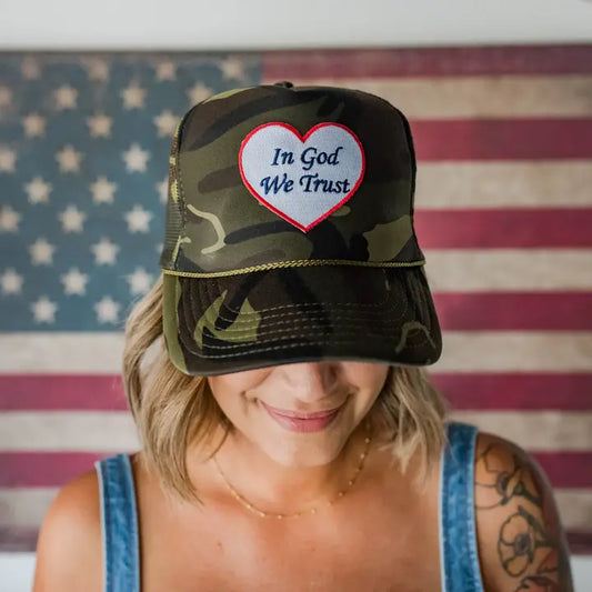 In God We Trust Camo Trucker Hat