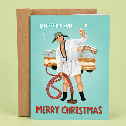 Funny Shitter's Full Merry Christmas greeting card inspired by the classic Christmas Vacation movie.